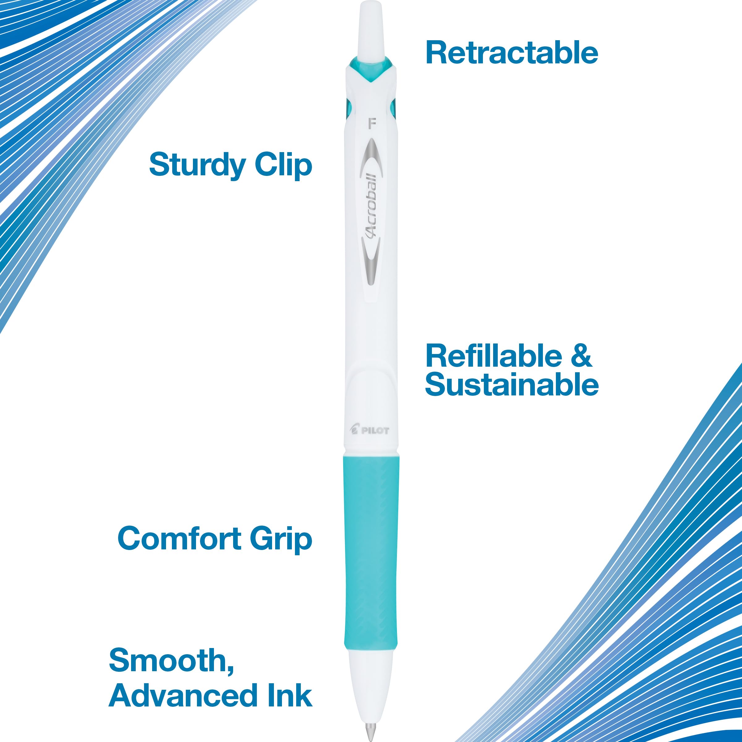 PILOT Canetas esferográficas Acroball PureWhite Advanced Ink